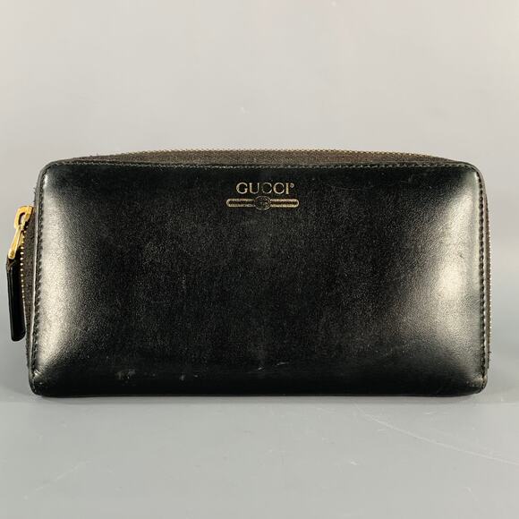 GUCCI Black Leather Zip Wallet - Picture 1 of 3